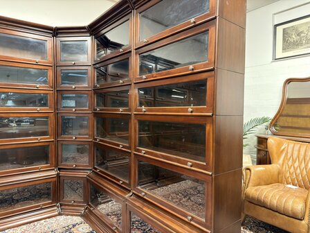 Klassiek-Engels-Antiek-Oud-Chesterfield-Globe-Wernicke-Stijl-Boekenkast-Bibliotheekkast-Hoekkast