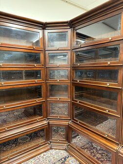 Klassiek-Engels-Antiek-Oud-Chesterfield-Globe-Wernicke-Stijl-Boekenkast-Bibliotheekkast-Hoekkast