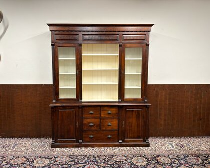 Klassiek-Engels-Antiek-Oud-Chesterfield-Apothekerskast-Boekenkast