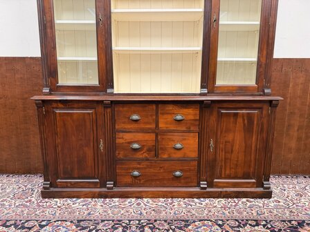 Klassiek-Engels-Antiek-Oud-Chesterfield-Apothekerskast-Boekenkast