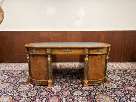 Antiek-Klassiek-Oud-Frans-Louis-Lodewijk-XIV-Bureau-Desk-met-Bronzen-ornamenten