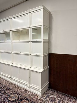 Klassiek-Engels-Antiek-Oud-Originele-Globe-Wernicke-Boekenkast-Wit