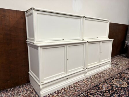 Klassiek-Engels-Antiek-Oud-Originele-Globe-Wernicke-Dressoir-Boekenkast-Wit