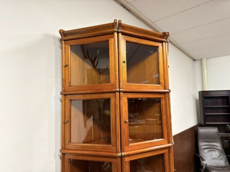 Klassiek-Engels-Antiek-Oud-Originele-Globe-Wernicke-Halfronde-Vitrinekast-Boekenkast