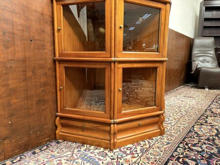 Klassiek-Engels-Antiek-Oud-Originele-Globe-Wernicke-Halfronde-Vitrinekast-Boekenkast