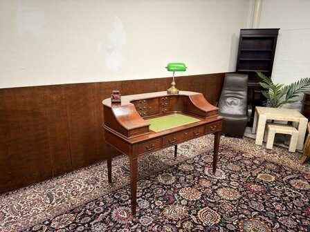 Antiek-Oud-Klassiek-Engels-Chesterfield-Secretaire-Bureau-Desk