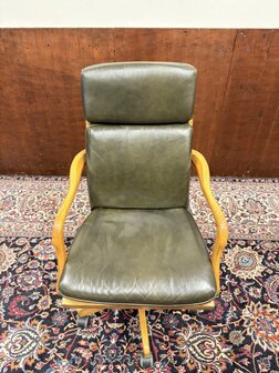 Klassiek-Antiek-Oud-Engels-Chesterfield-Bureau-Desk-met-Vergadertafel-en-Stoelen-merk-RAC