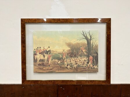 Klassiek-Oud-Antiek-Engels-Prent-The-Death-Wortelnotenhout-Lijst