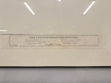 Klassiek-Oud-Antiek-Engels-Prent-Breaking-Cover-Wortelnotenhout-Lijst-3