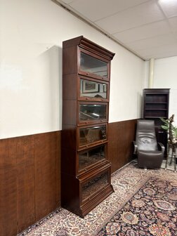 Klassiek-Engels-Antiek-Oud-Chesterfield-Globe-Wernicke-Boekenkast-Kast