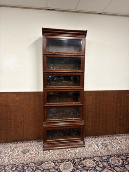 Klassiek-Engels-Antiek-Oud-Chesterfield-Globe-Wernicke-Boekenkast-Kast