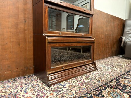 Klassiek-Engels-Antiek-Oud-Chesterfield-Globe-Wernicke-Boekenkast-Kast