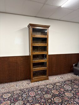 Klassiek-Engels-Antiek-Oud-Chesterfield-Globe-Wernicke-Boekenkast-Bibliotheekkast