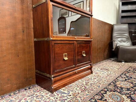 Klassiek-Engels-Antiek-Oud-Chesterfield-Originele-Globe-Wernicke-Boekenkast-Kast-Mahoniehout