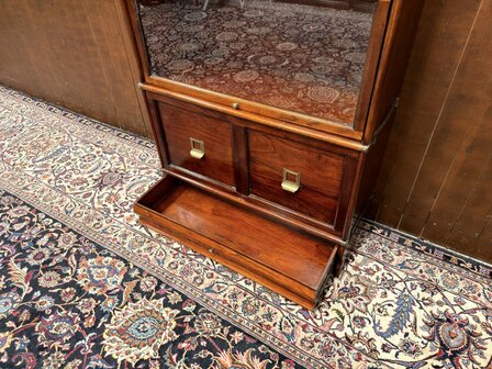 Klassiek-Engels-Antiek-Oud-Chesterfield-Originele-Globe-Wernicke-Boekenkast-Kast-Mahoniehout