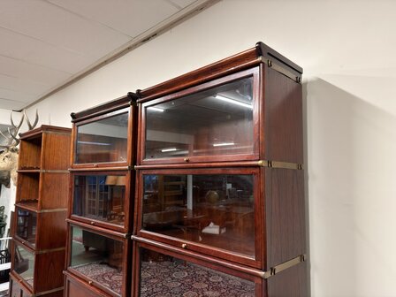 Klassiek-Engels-Antiek-Oud-Chesterfield-Originele-Globe-Wernicke-Boekenkast-Kast-Mahoniehout