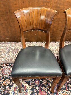 Klassiek-Engels-Antiek-Oud-Chesterfield-Set-Stoelen-Eetkamerstoelen-Stoel