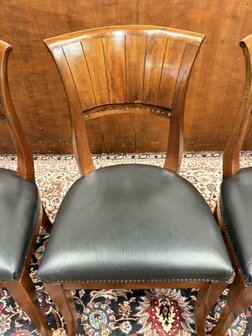 Klassiek-Engels-Antiek-Oud-Chesterfield-Set-Stoelen-Eetkamerstoelen-Stoel