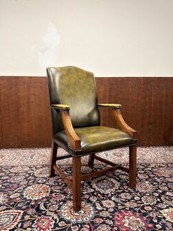 Klassiek-Engels-Antiek-Oud-Chesterfield-Set-Stoelen-Eetkamerstoelen-Stoel