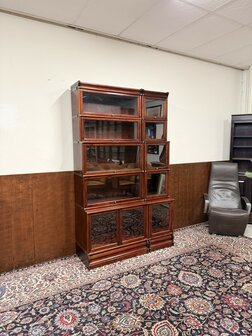 Klassiek-Engels-Antiek-Oud-Chesterfield-Mahonie-Globe-Wernicke-Boekenkast-Kast