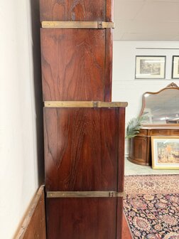 Klassiek-Engels-Antiek-Oud-Chesterfield-Mahonie-Globe-Wernicke-Boekenkast-Kast