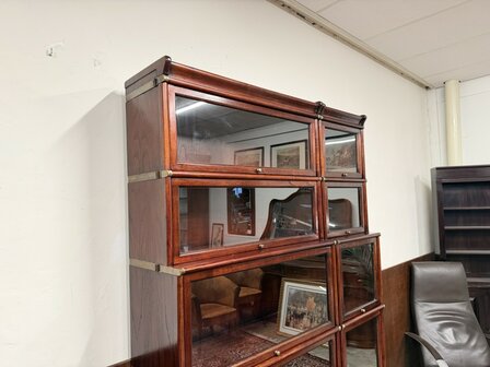 Klassiek-Engels-Antiek-Oud-Chesterfield-Mahonie-Globe-Wernicke-Boekenkast-Kast