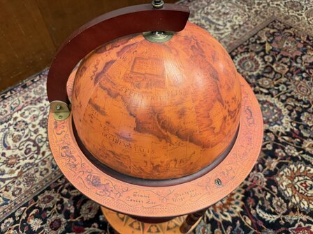 Klassiek-Engels-Antiek-Oud-Chesterfield-Globe-Wereldbol-Globebar-Bar
