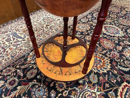 Klassiek-Engels-Antiek-Oud-Chesterfield-Globe-Wereldbol-Globebar-Bar