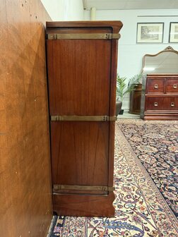 Klassiek-Antiek-Oud-Engels-Chesterfield-Originele-Globe-Wernicke-Boekenkast-Ladekast-Kantoorkast-5