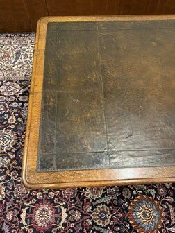 Antiek-Klassiek-Oud-Engels-Chesterfield-Schrijftafel-Bureau-Partnerdesk