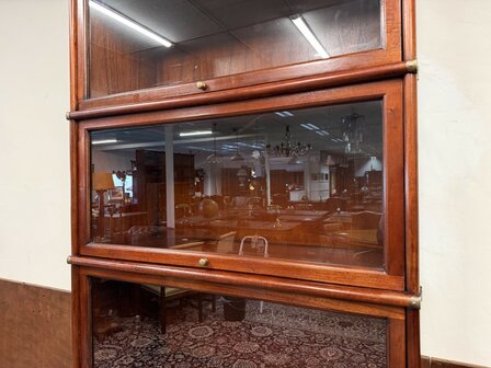 Klassiek-Oud-Antiek-Engels-Chesterfield-Originele-Globe-Wernicke-Boekenkast-Vitrinekast-Kast-8