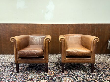 Set Schaap Lederen Laura Ashley Fauteuils