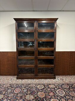 Klassiek-Oud-Antiek-Engels-Antiek-Vintage-Chesterfield-Globe-Wernicke-Boekenkast-Kast