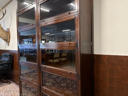 Klassiek-Oud-Antiek-Engels-Antiek-Vintage-Chesterfield-Globe-Wernicke-Boekenkast-Kast