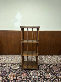 Klassiek-Oud-Antiek-Engels-Antiek-Vintage-Chesterfield-Boekenmolen-Boekenrek-Boekenkast