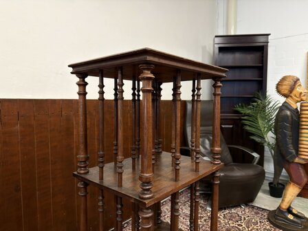 Klassiek-Oud-Antiek-Engels-Antiek-Vintage-Chesterfield-Boekenmolen-Boekenrek-Boekenkast