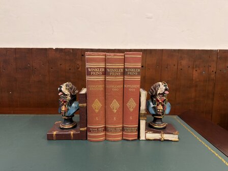 Klassiek-Engels-Vintage-Antiek-Oud-Chesterfield-Boxer-Boekensteun-Boeken-Steun