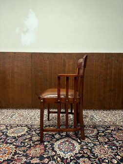 Klassiek-Antiek-Oud-Chesterfield-Engels-Vintage-Globe-Wernicke-Art-Deco-Bureaustoel-Stoel
