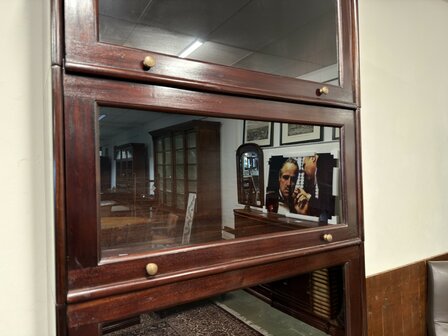 Klassiek-Antiek-Oud-Chesterfield-Engels-Vintage-Globe-Wernicke-Stijl-Boekenkast-Kast