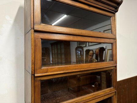 Klassiek-Engels-Vintage-Antiek-Oud-Chesterfield-Globe-Wernicke-Stijl-Boekenkast-Kast