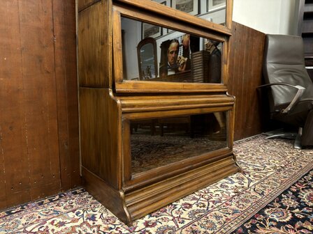 Klassiek-Engels-Vintage-Antiek-Oud-Chesterfield-Globe-Wernicke-Stijl-Boekenkast-Kast