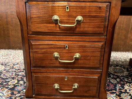 Klassiek-Antiek-Oud-Engels-Chesterfield-Vintage-Origineel-Globe-Wernicke-Bureau-Desk-Mahoniehout-Groen-Leder