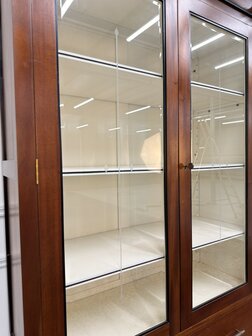 Klassiek-Antiek-Oud-Engels-Chesterfield-Vintage-Art-Deco-Boekenkast-Bibliotheekkast-Kast-met-Ladder-Trap