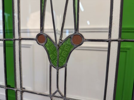 Klassiek-Engels-Oud-Antiek-Vintage-Chesterfield-Mahonie-Kamerscherm-Room-Divider-Glas-In-Lood