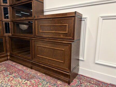 Klassiek-Engels-Oud-Antiek-Vintage-Chesterfield-Globe-Wernicke-Stijl-Boekenkast-Hoekkast-Bibliotheekkast