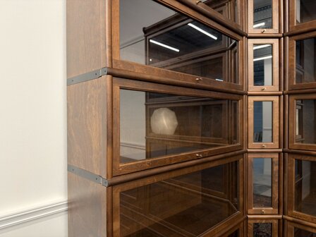 Klassiek-Engels-Oud-Antiek-Vintage-Chesterfield-Globe-Wernicke-Stijl-Boekenkast-Hoekkast-Bibliotheekkast