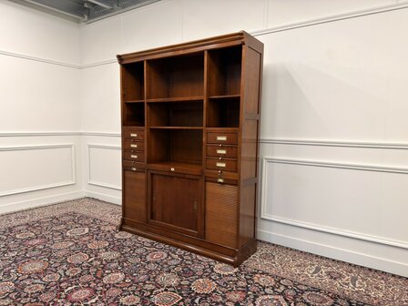 Klassiek-Italiaans-Antiek-Oud-Vintage-Assi-D'asolo-Boekenkast-Bibliotheekkast-Kast