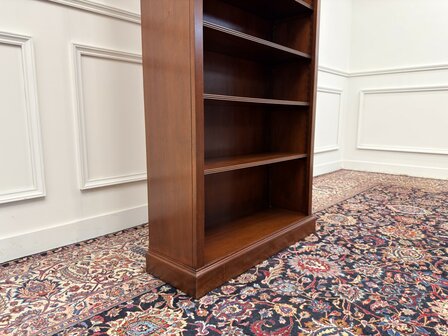 Klassiek-Engels-Antiek-Oud-Vintage-Open-Boekenkast-Kast