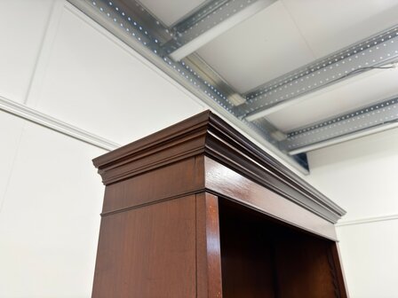 Klassiek-Engels-Antiek-Oud-Vintage-Open-Boekenkast-Kast