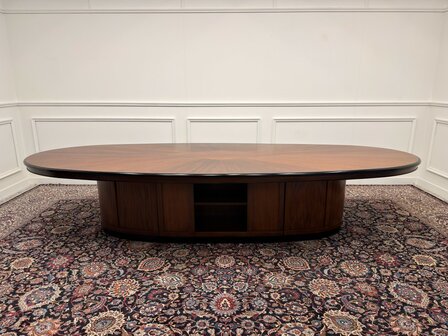 Klassiek-Engels-Antiek-Oud-Vintage-Chesterfield-Grote-Art-Deco-Vergadertafel-Tafel